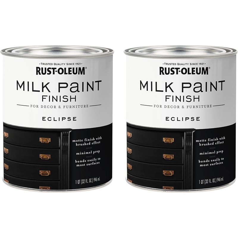 Rust-Oleum Milk Paint Finish, Quart, Eclipse, 32 Fl Oz (Pack of 2)