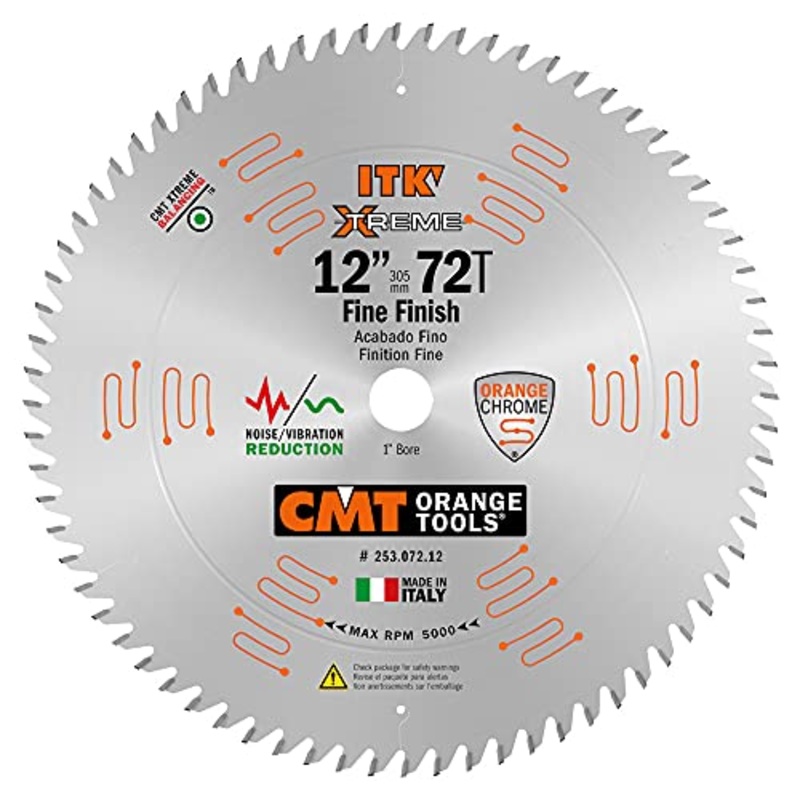 CMT 12 In x 72 x 1 In ITK Finish Compound Miter Blades