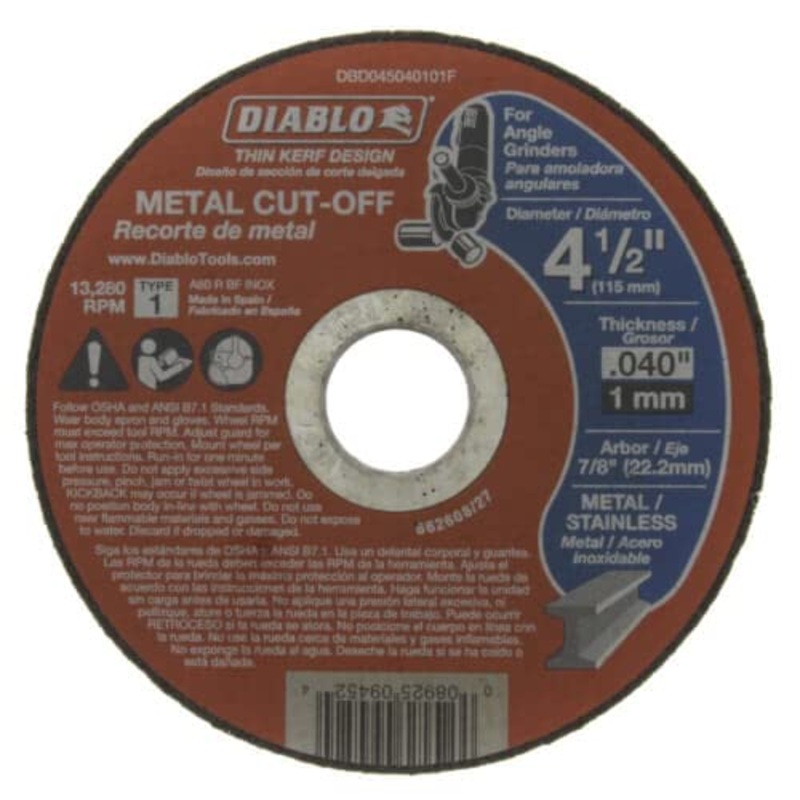 Diablo Tools 4-1/2" Metal Cut Off Disc w/Thin Kerf, Pack of 25