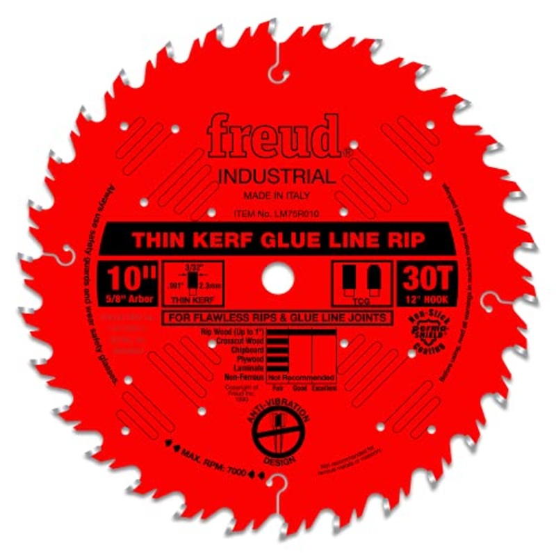 Freud 10" Industrial Thin Kerf Glue Line Ripping Blade