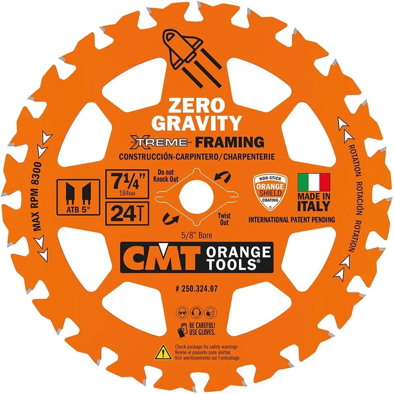 CMT Orange Tool 7-1/4" 24T Zero Gravity Framing Blade (10-Pack)