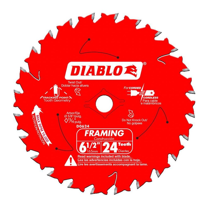 Diablo Tools 6-1/2" x 24-Tooth Tracking Point Framing Saw Blade (10-Pack)