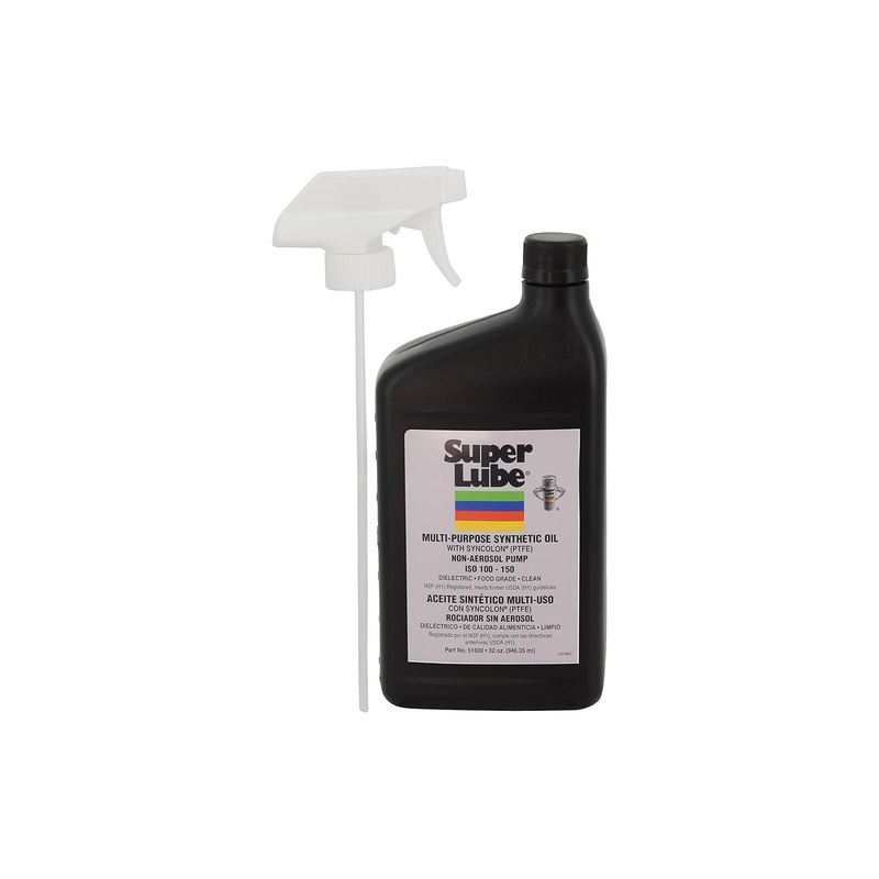 Super Lube Multi-Purpose Non-Aerosol Oil with PTFE, Trigger Spray, 1 quart, Translucent White