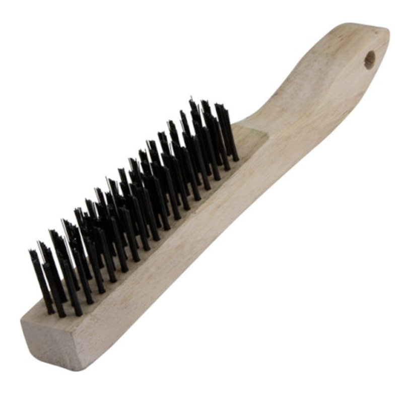 Warner 10" 4x16 Row, Wood Handle Wire Brush
