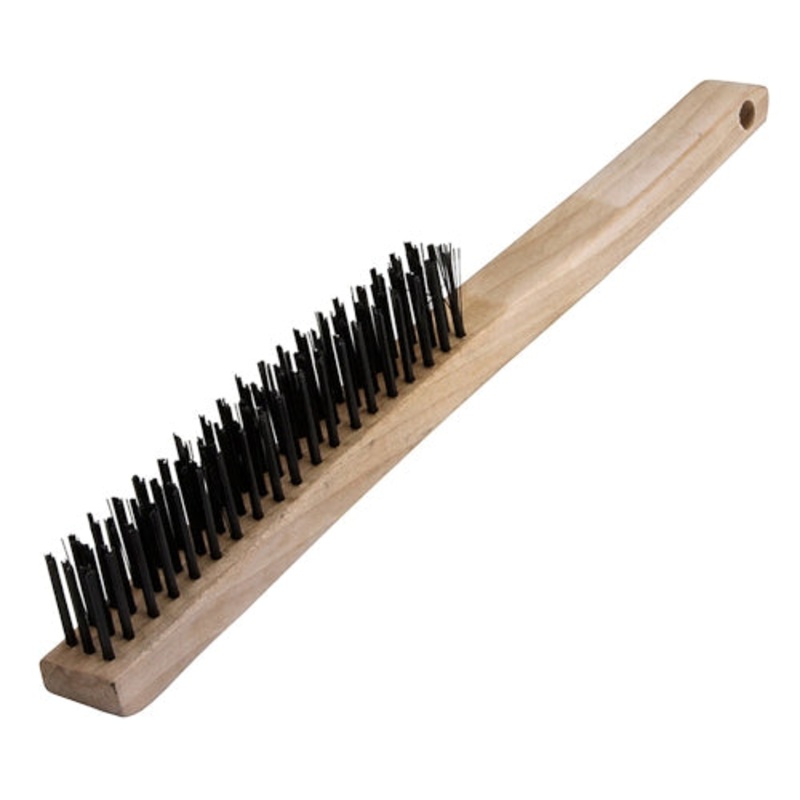 Warner 13-5/8" 3x19 Row, Wood Handle Wire Brush