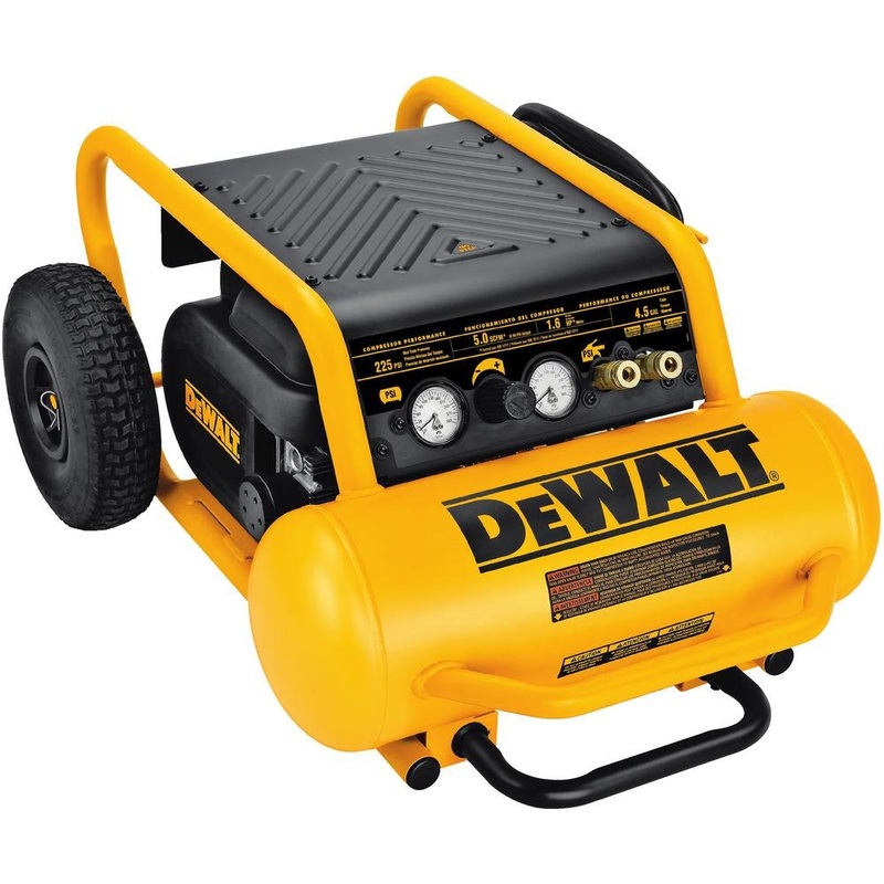 DeWALT 1.6 Hp (D55146) Continuous 200 Psi, 4.5 Gallon Compressor, 17" x 33.75" x 24.5"