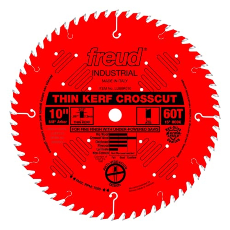 Freud 10in Thin Kerf Fine Finish Crosscut with Perma-SHIELD Coating