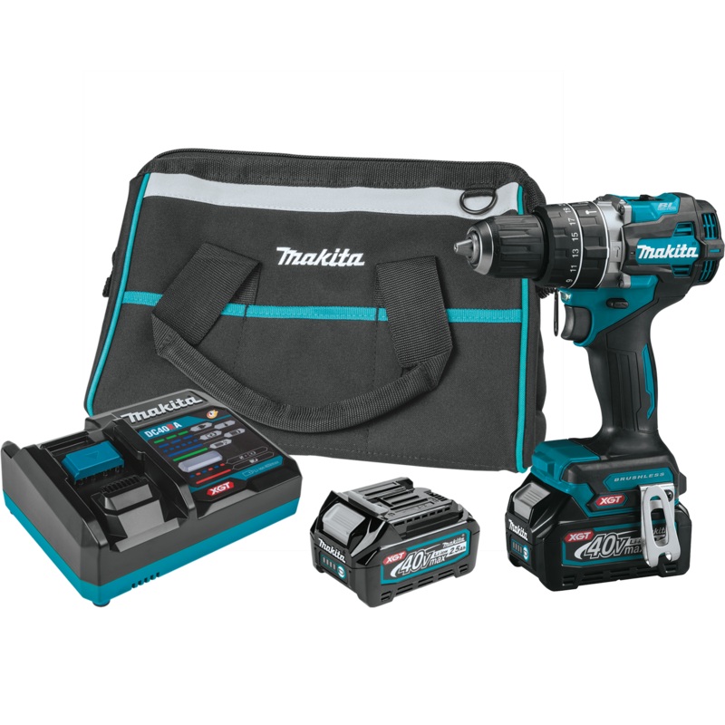 Makita (GPH02D) 40V MAX XGT Compact Brushless Cordless 1/2" Hammer Driver-Drill Kit (2.5Ah)