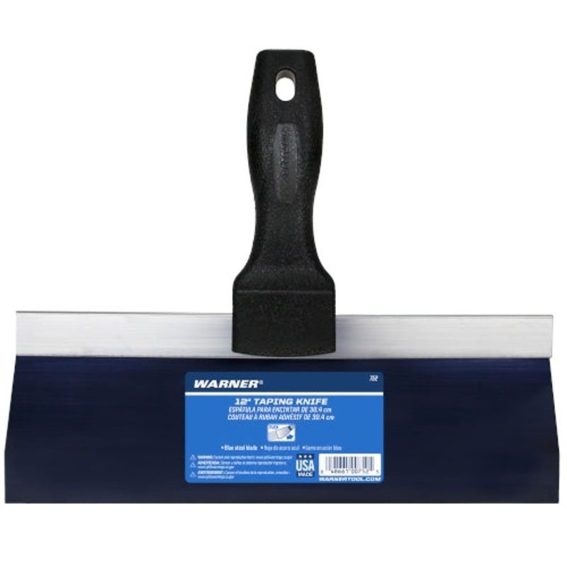 Warner 12" Blue Steel Drywall Taping Knife with Plastic Handle