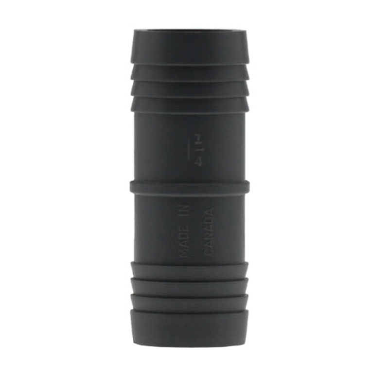 BOSHART PPC-12 Pipe Coupling, 1-1/4 in Insert x 1-1/4 in Insert, Polypropylene, Gray