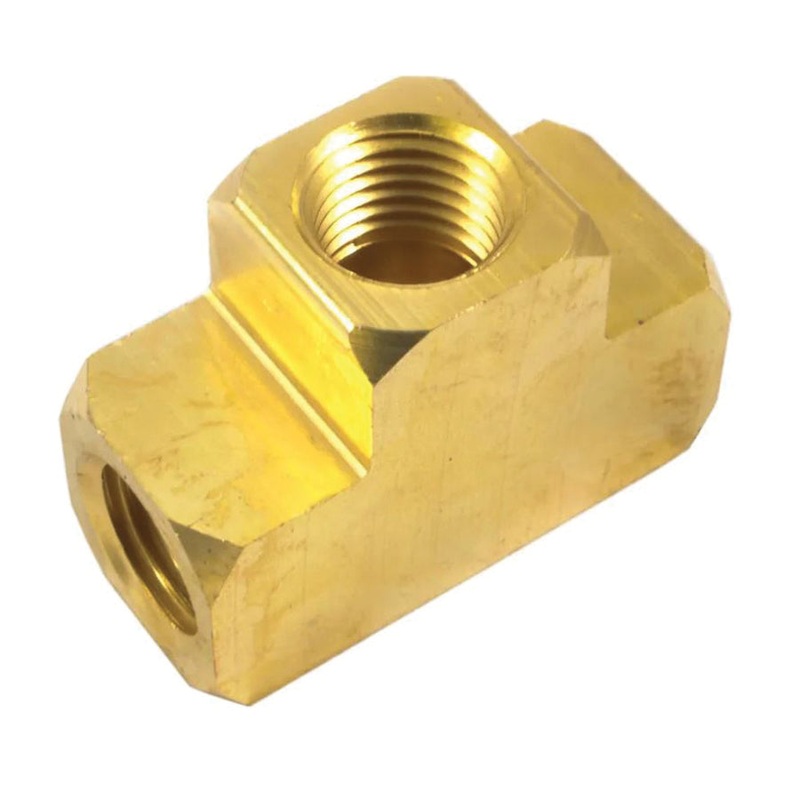 Forney 75363 Tee, 1/4 in Female NPT x 1/4 in Female NPT x 1/4 in Female NPT, Brass