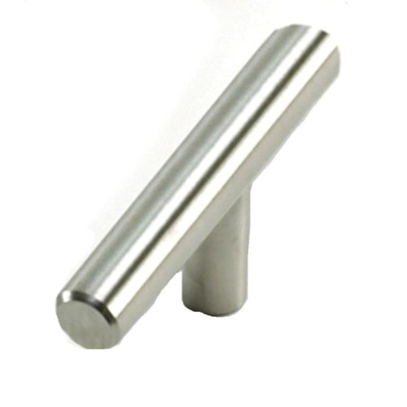 Laurey Melrose Series 87013 T-Bar Cabinet Knob, 50.8 mm L, Steel, Brushed Satin Nickel