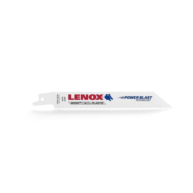 LENOX 20561S610R Reciprocating Saw Blade, 6 in L, 3/4 in W, 10 TPI, HSS Cutting Edge