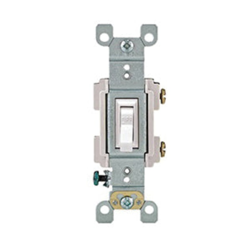 Leviton RS115-WCP Grounding AC Quiet Toggle Switch, 120 VAC, 15 A, 1/2 hp