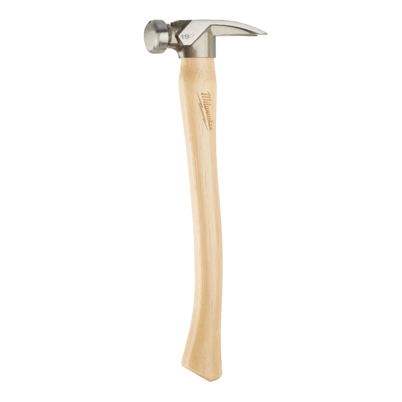 Milwaukee 48-22 Series 48-22-9519 Framing Hammer, 19 oz Head, Metal Head, Hickory Wood Handle, 16.063 in OAL