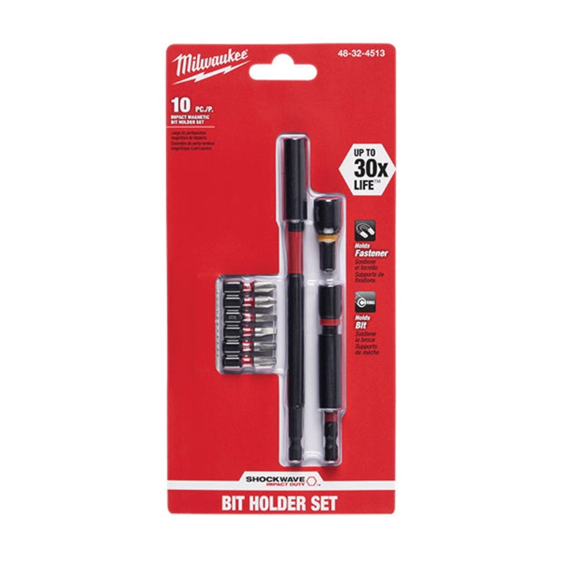 Milwaukee SHOCKWAVE 48-32-4513 Expand Impact Driver Bit Set, Phillips, Square, Torx Point, 10 -Piece