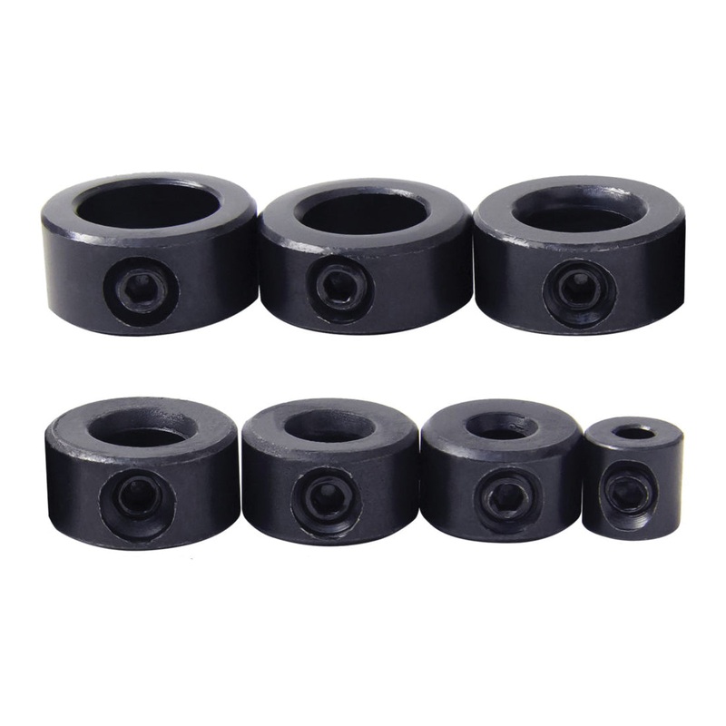 Richelieu R77210 Metal Depth Stop Set, 1/8 in, 3/16 in, 1/4 in, 5/16 in, 3/8 in, 7/16 in, 1/2 in Drill Bit