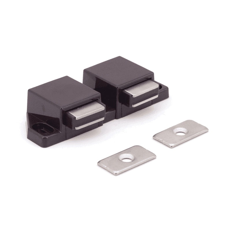 Sugatsune ML-30W/BRN Magnetic Latch, 11/16 in H Latch, 1-9/16 in W Latch, 3 in D Latch, Plastic